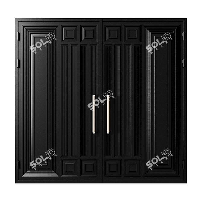 Black Loft Gate 3D Model 3D model image 3