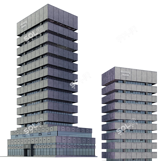 Modern Skyscraper Model Kit 3D model image 2