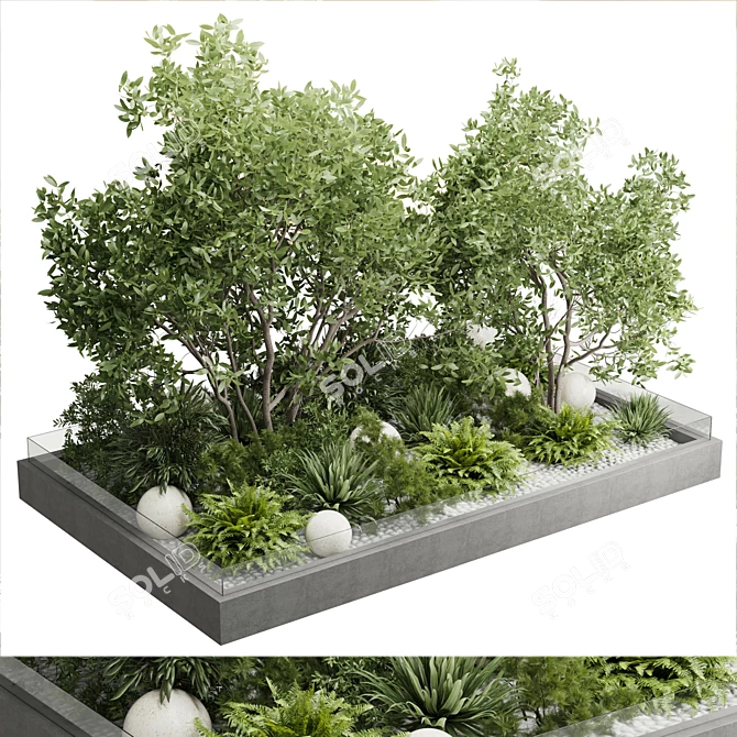  Outdoor Glass Planter Set 163 3D model image 1