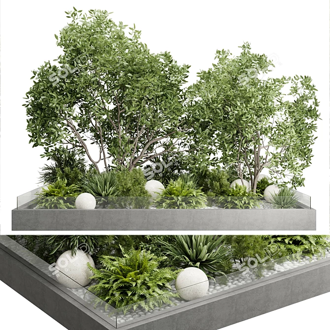  Outdoor Glass Planter Set 163 3D model image 2