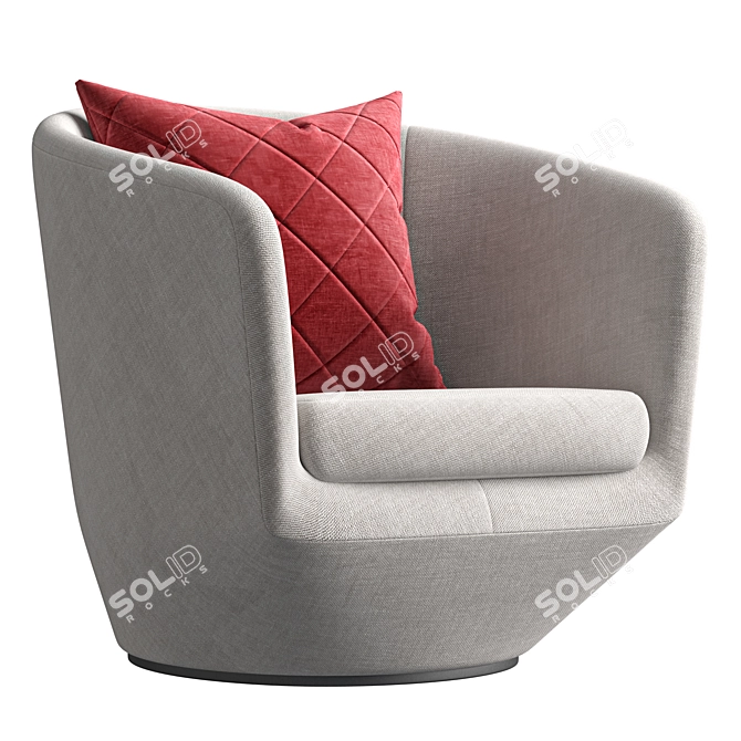 Sleek U Turn Armchair Design 3D model image 1