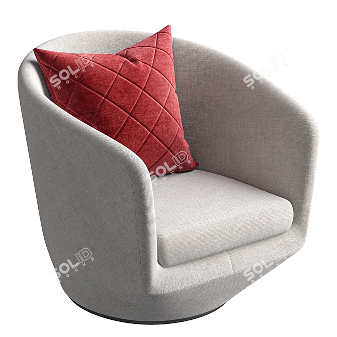 Sleek U Turn Armchair Design 3D model image 2