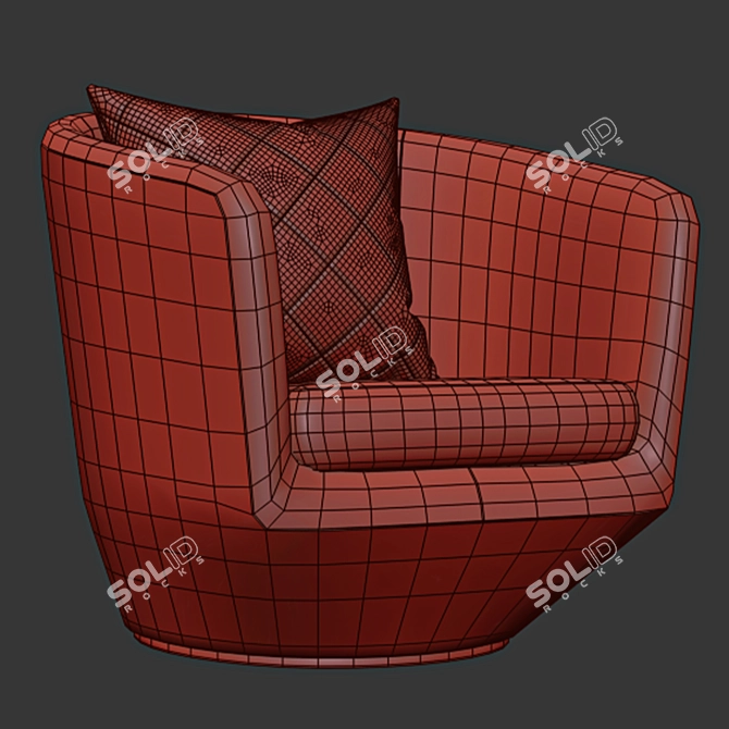 Sleek U Turn Armchair Design 3D model image 3