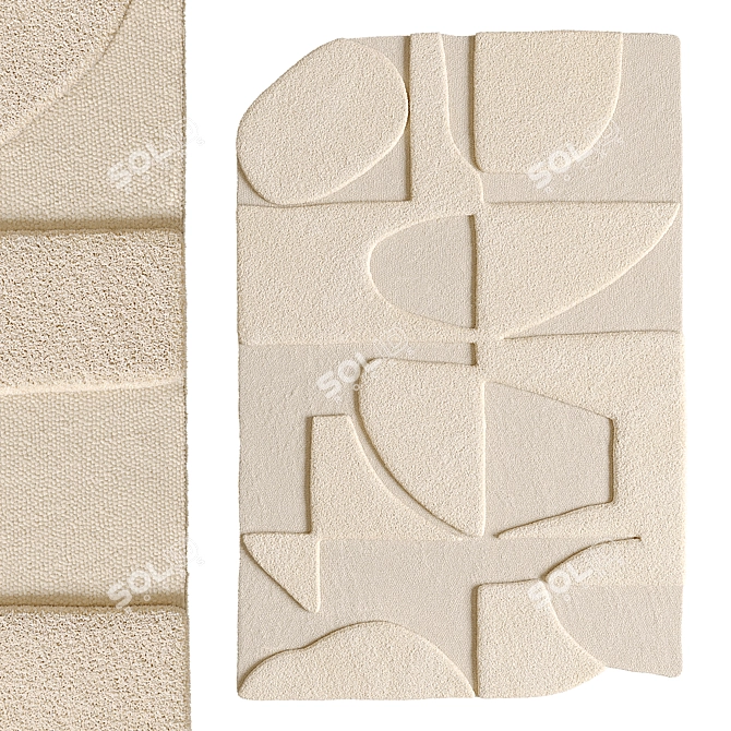 Hand-Tufted Petra Wool Rug 3D model image 4