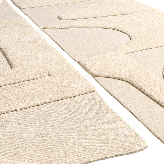 Hand-Tufted Petra Wool Rug 3D model image 5