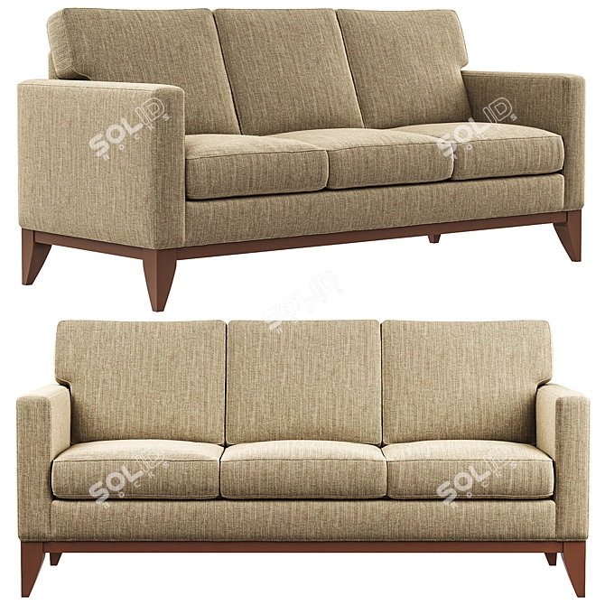 Elegant Cranford 3-Seater Sofa 3D model image 1