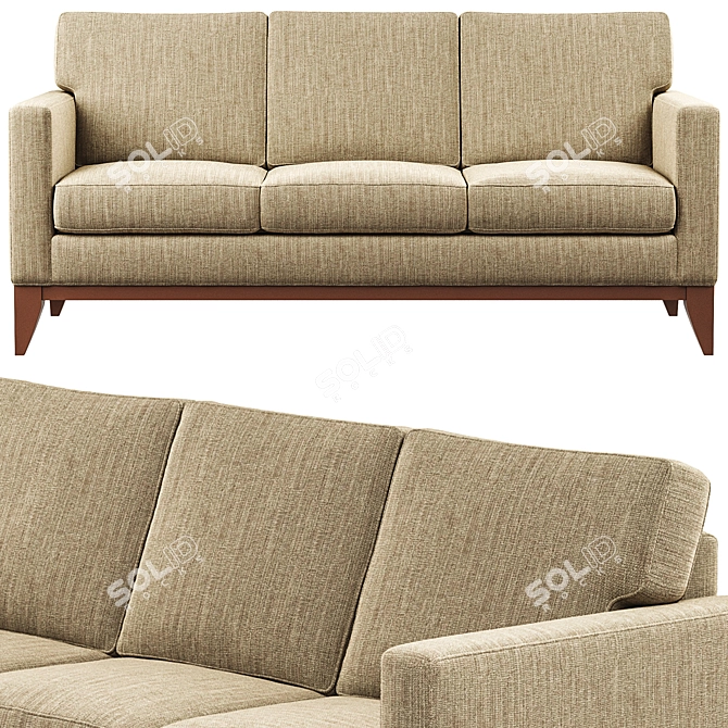 Elegant Cranford 3-Seater Sofa 3D model image 2
