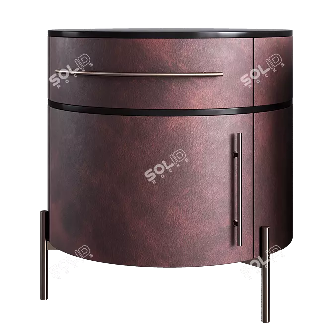 Plissé Leather Table Collection 3D model image 5