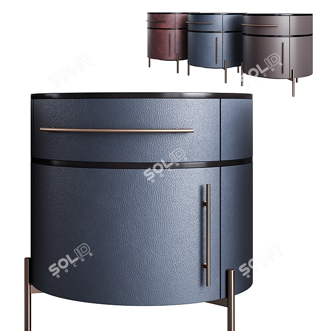 Plissé Leather Table Collection 3D model image 8