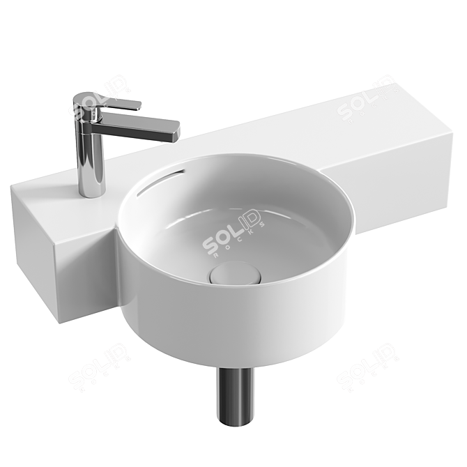 Laufen Val Hand Washbasin White 3D model image 2