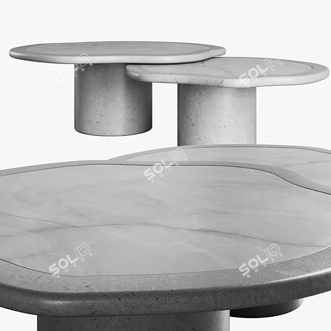 Travertine & Onyx Coffee Table 3D model image 2