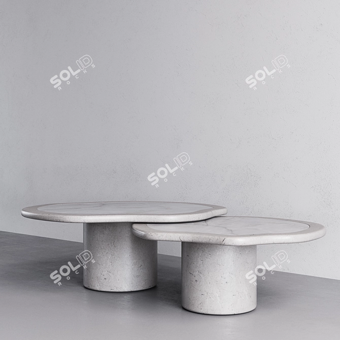 Travertine & Onyx Coffee Table 3D model image 3