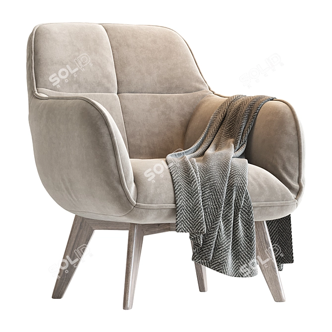 Modern 2016 Noah Armchair Model 3D model image 1