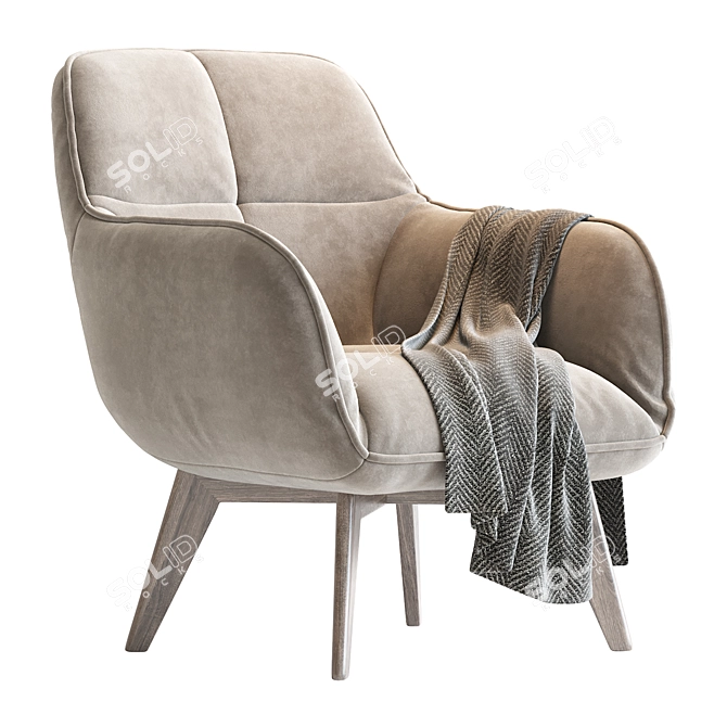 Modern 2016 Noah Armchair Model 3D model image 4