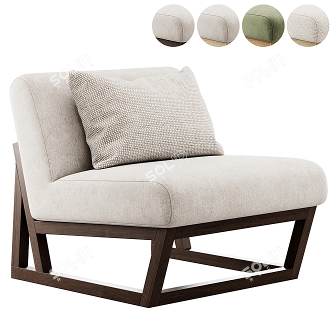 Title: Leonie Lounge Chair 3D Model 3D model image 8