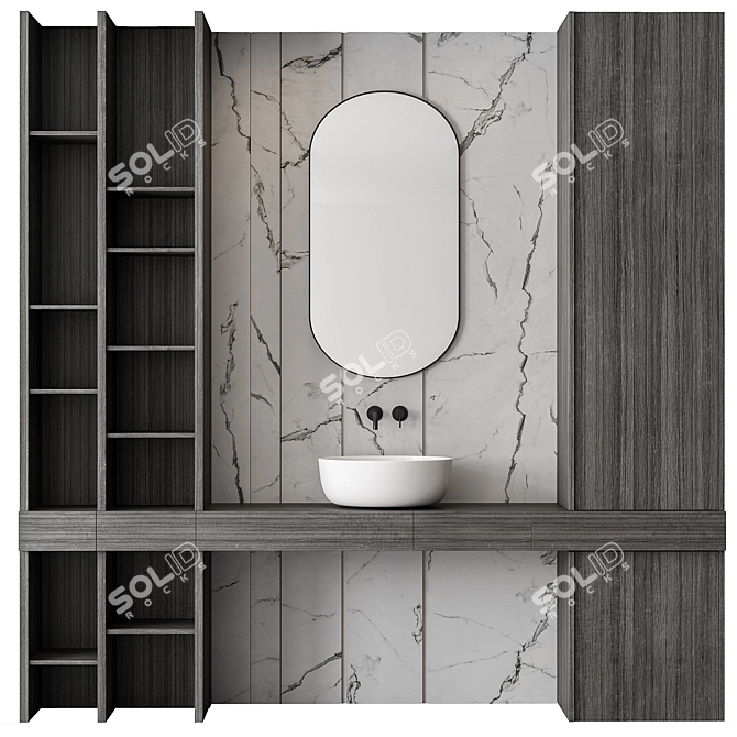 Stone Wall Bathroom Set - 52 3D model image 1