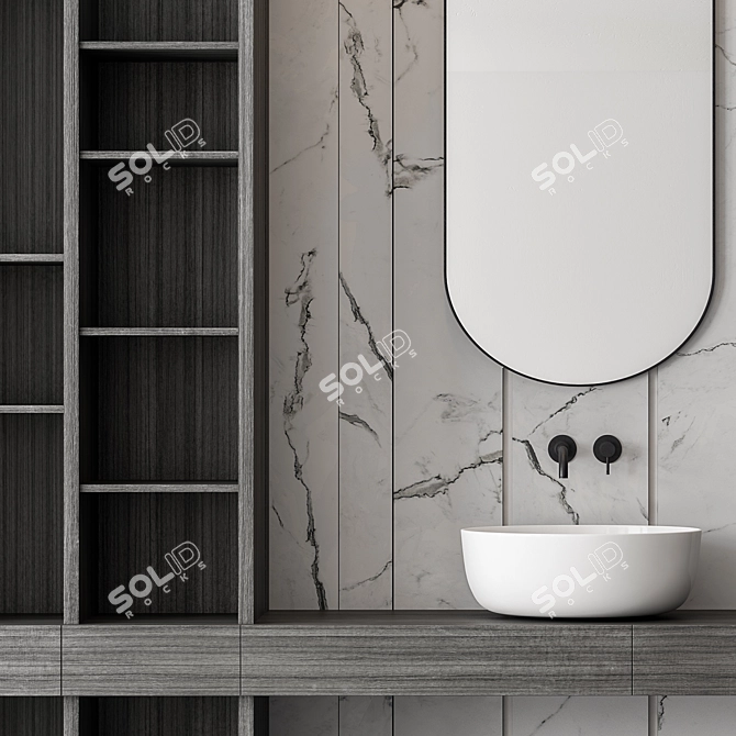 Stone Wall Bathroom Set - 52 3D model image 3