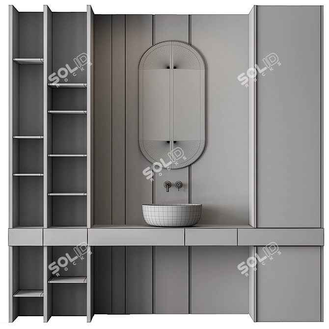 Stone Wall Bathroom Set - 52 3D model image 4