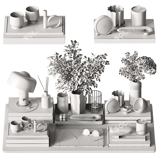 Elegant Decorative Set H71 3D model image 6
