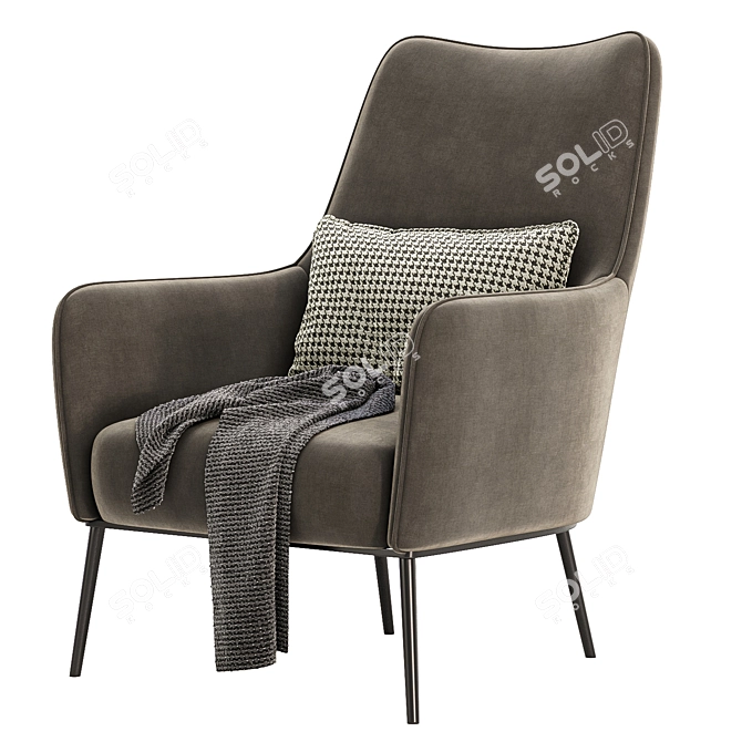 Modern Ripley Armchair: 3 Colors 3D model image 4