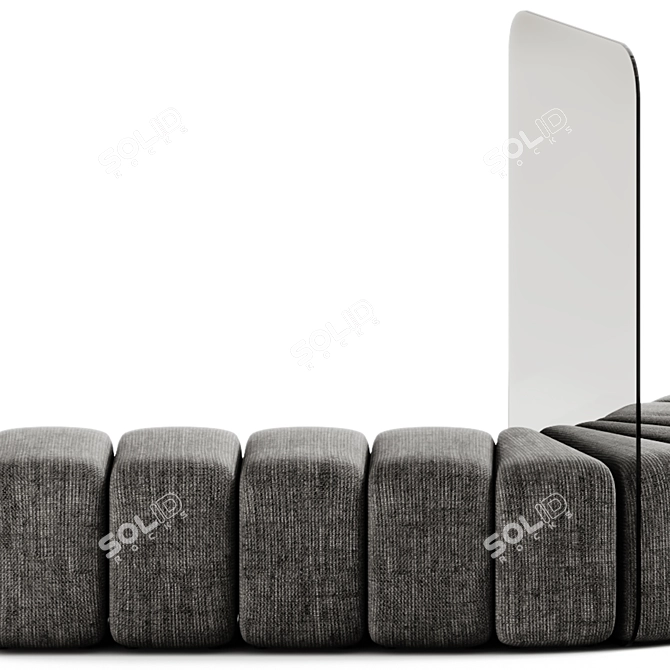 Bob Curved Pouf with Plexiglass Divider 3D model image 3