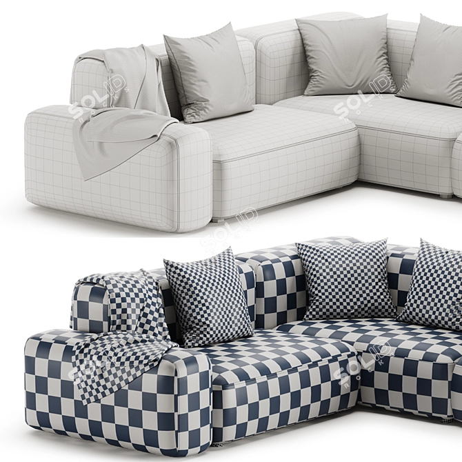 Modern Modular Corner Sofa Set 3D model image 4