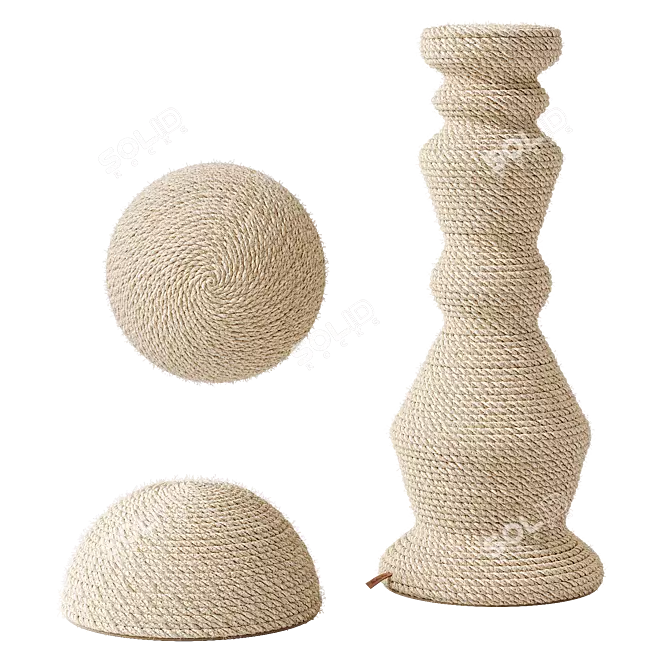 Sisal Rope Cat Scratcher Stand 3D model image 2