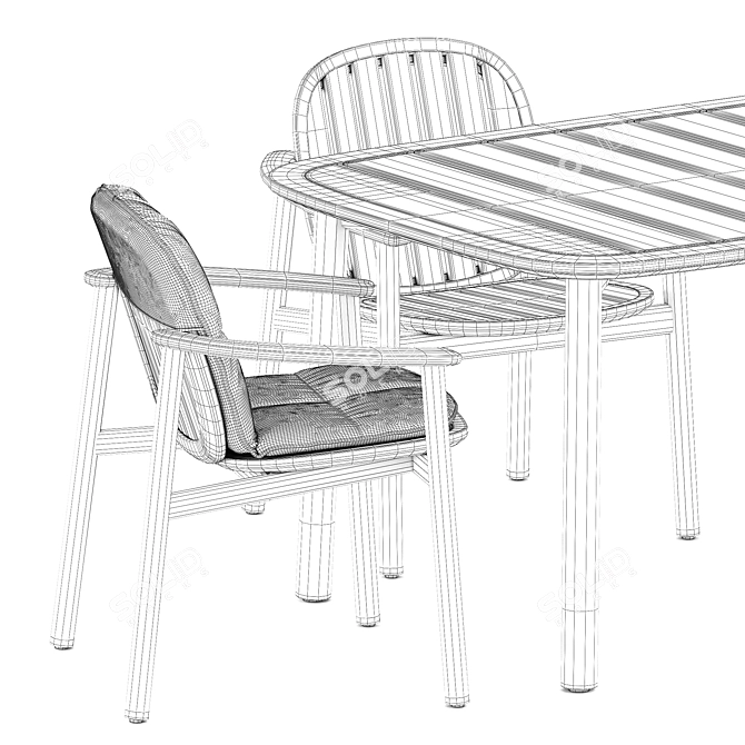 EMu Teak Outdoor Furniture Collection 3D model image 5