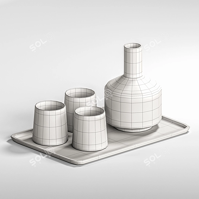  Modern Tableware Set 01 3D model image 4