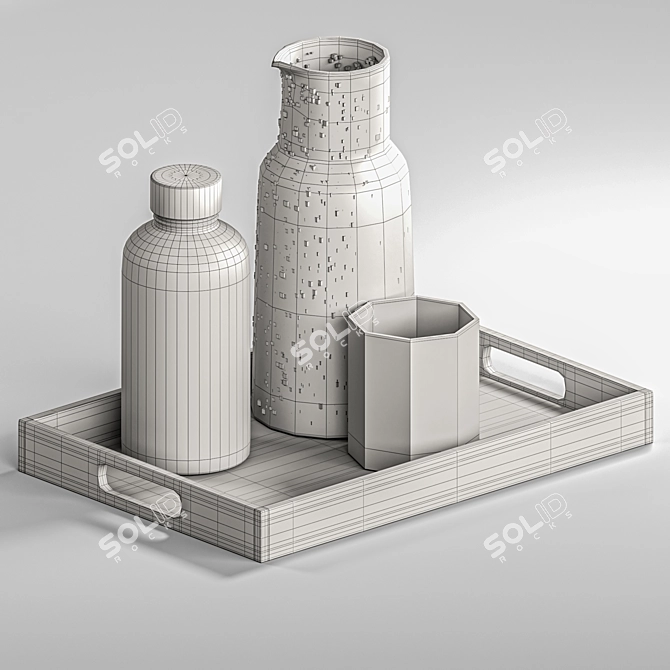  Modern Tableware Set 01 3D model image 5