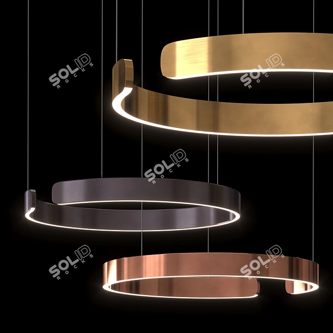Elegant Circun Chandelier Fixture 3D model image 3
