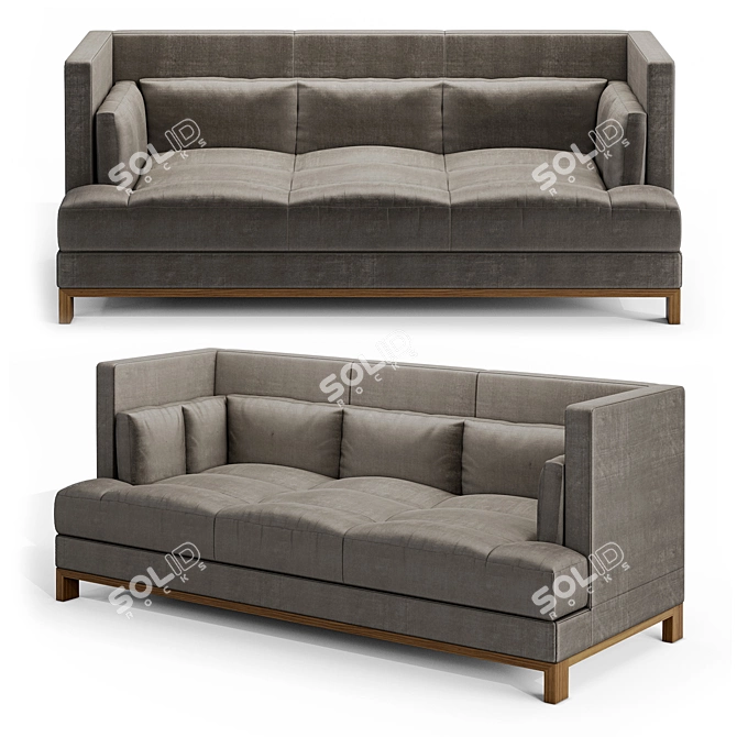 Troscan Design Dunne Daybed - Stylish Oak Lounger 3D model image 1