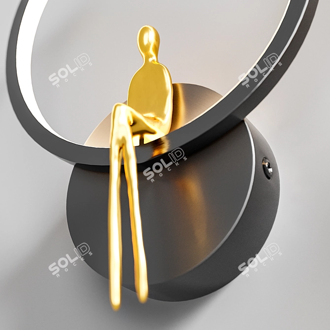 Glowing Figure LED Wall Light 3D model image 3