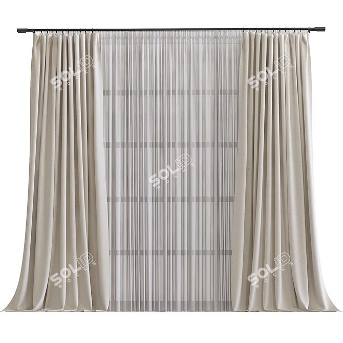 Title: Revamped Curtain Design 3D model image 1