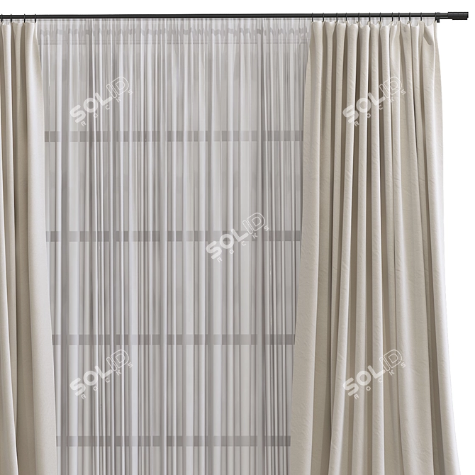 Title: Revamped Curtain Design 3D model image 3