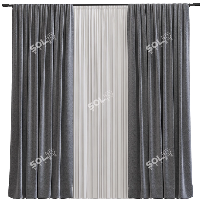 Revised & Retopologized Curtain 3D model image 1