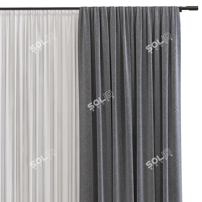 Revised & Retopologized Curtain 3D model image 3