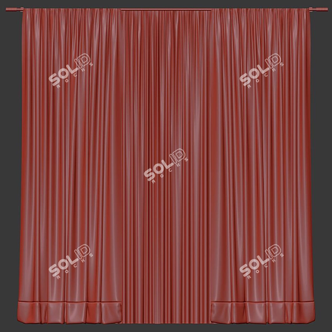 Revised & Retopologized Curtain 3D model image 4