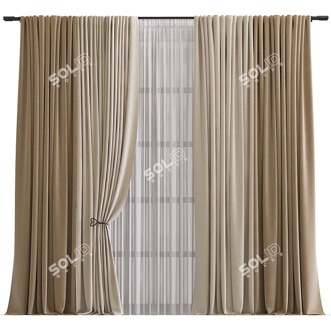 Deco Mesh Curtain Design 3D model image 1