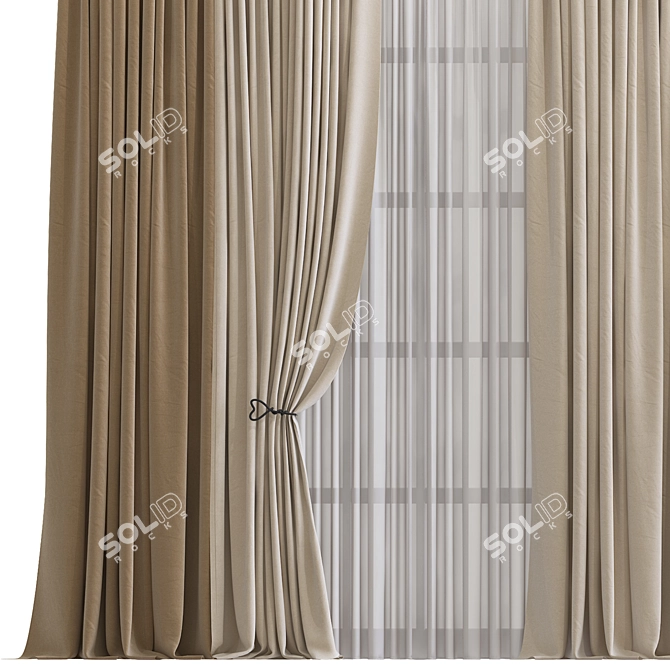 Deco Mesh Curtain Design 3D model image 2