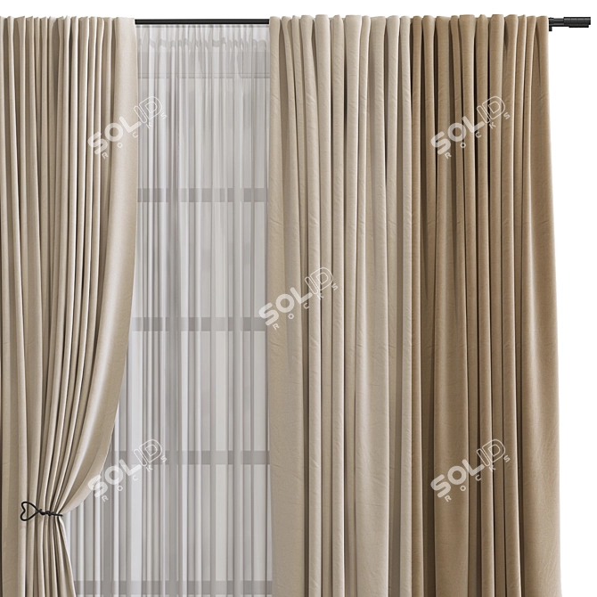 Deco Mesh Curtain Design 3D model image 3