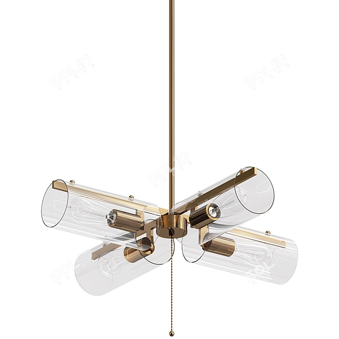 Venomblack Mid-Century Glass Chandelier 3D model image 1