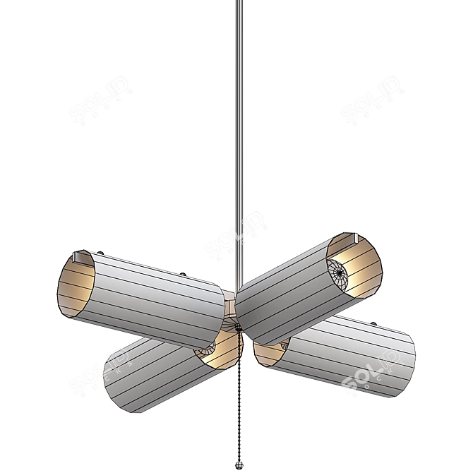 Venomblack Mid-Century Glass Chandelier 3D model image 3