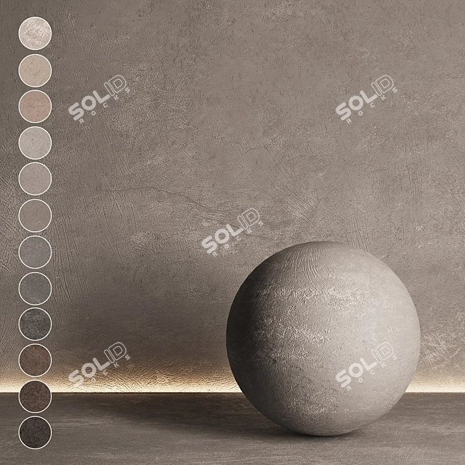 Textured Seamless Decorative Plaster Set 3D model image 1