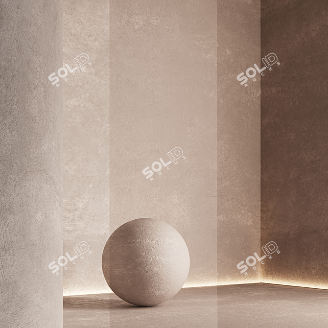 Textured Seamless Decorative Plaster Set 3D model image 2