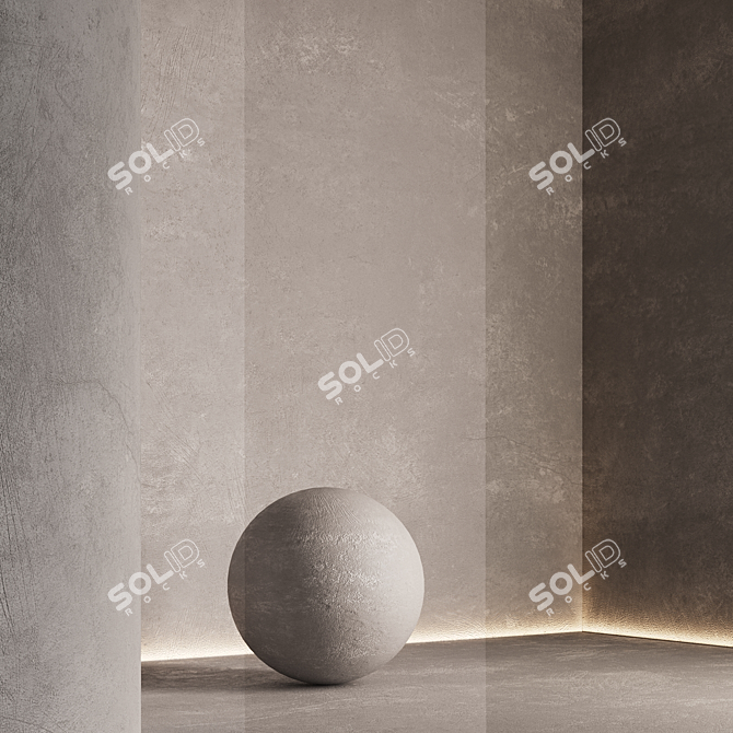 Textured Seamless Decorative Plaster Set 3D model image 3