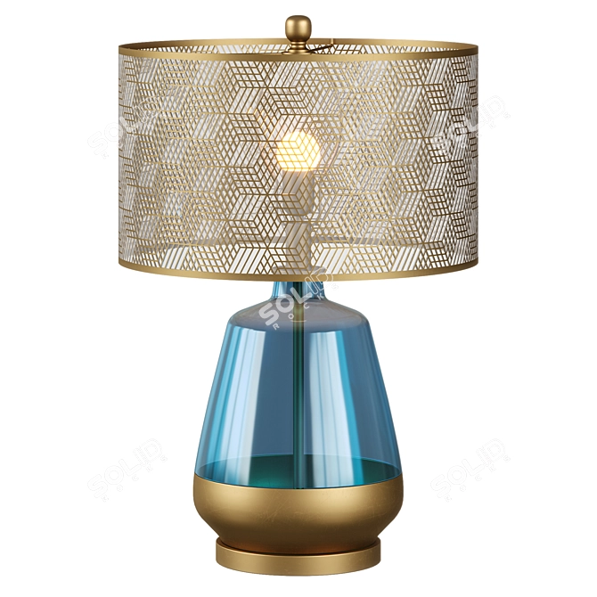 Modern Gold Weave LED Table 3D model image 1