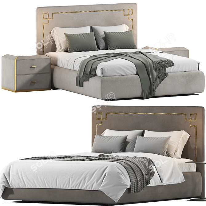 Luxurious Cazarina Bed Frame 3D model image 2