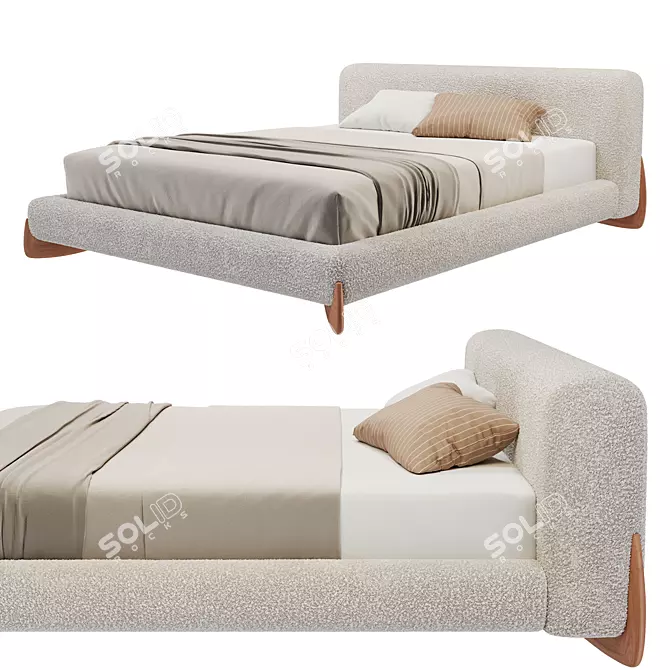 Sorrento LORUSSO Bed with Ortopedic Base 3D model image 1