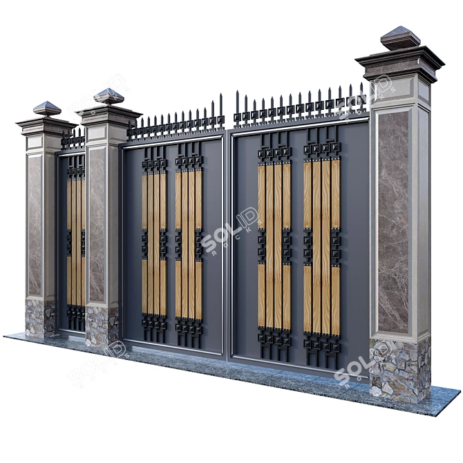 Metal Gate Model 3D model image 1